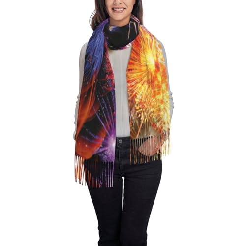 Beautiful Fireworks Print Scarfs For Women Scarf Soft Long Fashion Scarves Wrap Shawl