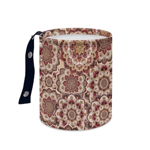 Image of Mandala Flower Car Trash Can, Cute Trash Bag, Waterproof Hanging Car Organizer for Front Seat, Back Seat, Floor, Headrest