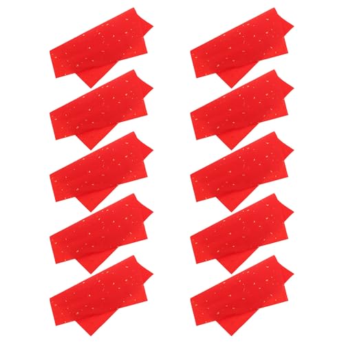 HOODANCOS Papel para Práctica de Caligrafía Roja 17x17 Cm 10 Hojas de Papel de Arroz Chino Xuan para Arte y Pareados del Año Tradicional para Manualidades y Dibujo
