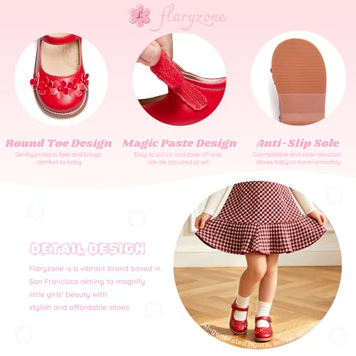 Image of Flaryzone Toddler Little Girl Mary Jane School Uniform Oxfords Flat Dress Shoes