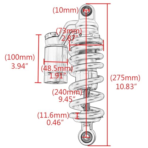 Amortisseur arrière réglable 240mm pour MSX125 Grom et Monkey