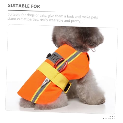 Disfraz para perro XL naranja apariencia ingeniero miniatura 6