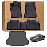 Floor Mats for 2012-2015 Honda Civic & Civic Si Only Sedan (Not for Coupe), TPE Waterproof Non-Slip All-Weather Protection Custom Fit (Floor Mats & Cargo Liner)