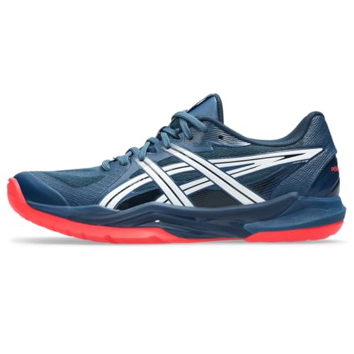 ASICS Men's POWERBREAK FlyteFoam Handball Shoe, 10, MAKO Blue/White
