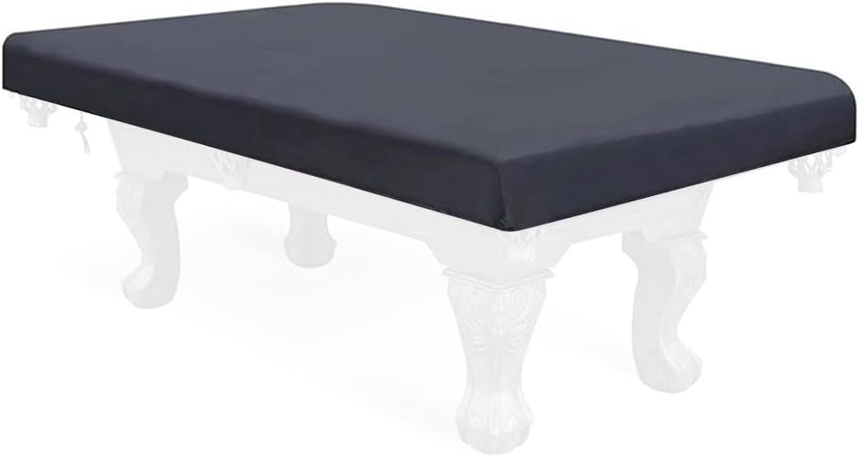 Heavy Duty 210D Oxford Cloth Waterproof Billiard Pool Table Cover, All-Weather and Snowproof Protector with Adjustable Drawstring Fit for 7/8/9 Foot Tables for Snooker and Pool Tables(black 9FT)