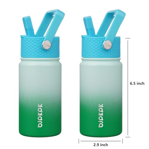 Image of BJPKPK Insulated Water Bottle, 15oz Stainless Steel with Straw Lid