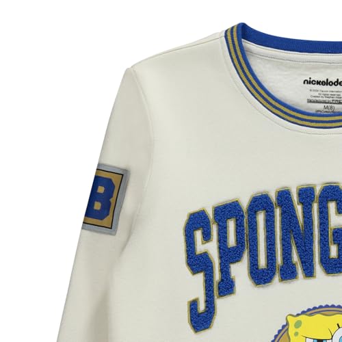 Nickelodeon SpongeBob SquarePants Boys Crewneck Sweatshirt - Spongebob, Patrick, Mr Krabs Plankton Chenille Patch Sweatshirt3
