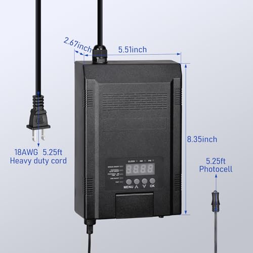 Image of LEONLITE 60W Outdoor Low Voltage Landscape Transformer, 120V AC to 12V AC