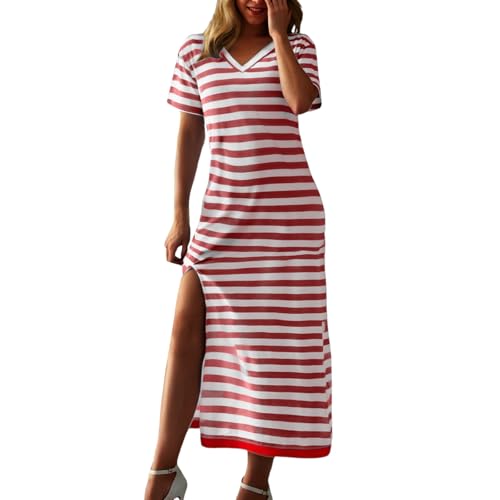 Robe T-shirt rayée longue pour vos vacances et balades d'été