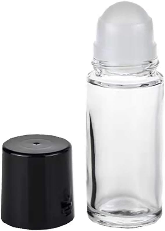 2 Pcs Black Clear Empty Glass Essential Oil Roller Bottles Vials Containers Refillable Roll-on Bottles with Funnel 30ML Refillable Cosmetic Containers4