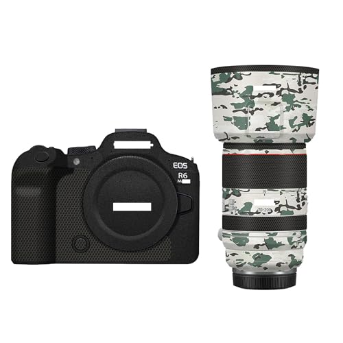 Mebont �J���������Y�ی�t�B���� Canon EOS R6 Mark III + RF70-200mm F2.8 L IS USM �Ή� �{�f�B�J�X�^�� ���h�~�f�J�[���X�L�� �v���e�N�^�[���b�v(Jungle Camouflage)