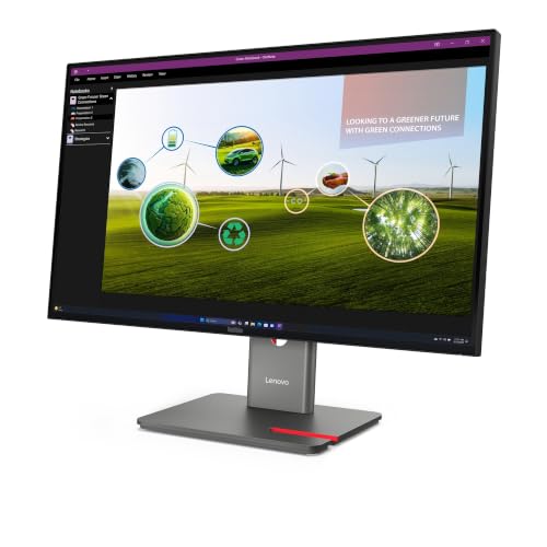 Image of Lenovo ThinkVision P27Q-40 27 inch (68.5cm) QHD IPS 120Hz Monitor | 4ms, 99% sRGB| USB Hub, 1xHDMI 2.1 TMDS, 2X DP 1.4 |Tilt, Swivel, Pivot, Height Adjust Stand | Black | 64A7GAR6IN