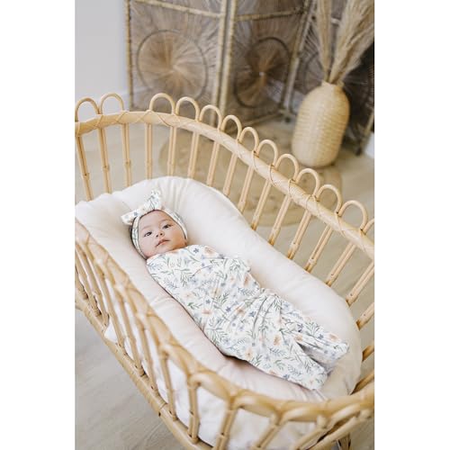 Image of Konssy Baby Girl Newborn Receiving Blanket with Matching Headband and Beanie Set Baby Swaddle Nursery Swaddle Wrap