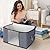 Fab totes 6 Pack Clothes Storage, Foldable Thick Fabric Blanket Storage Bags, Containers for Organizing Bedroom, Closet, Clothing, Comforter,Closet Organization with Handle,Grey