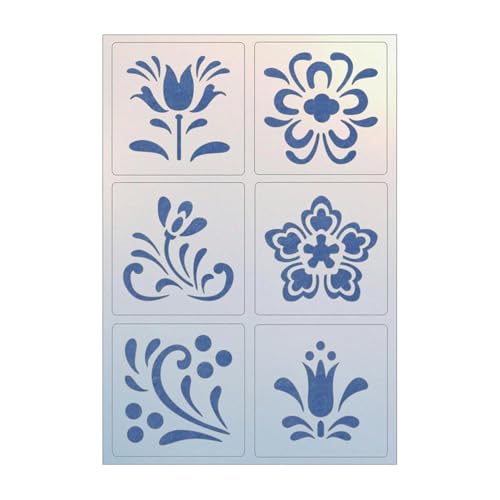 Rosemaling Stencil Set of 6 – Set #1 of 7. Reusable Scandinavian Folk Art Templates Painting on Wood, Walls Fabric Tattoos Furniture Ideal for DIY Crafts & Home Decor – The Artful Stencil