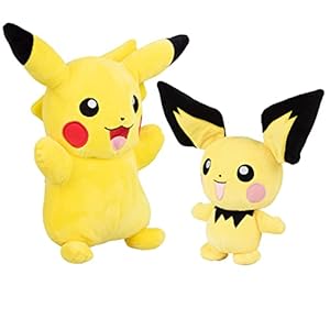 Pokemon 8″ Pichu & 12″ Pikachu Plush Evolution 2-Pack Set – 2025 Officially Licensed – Authentic Collectible Soft Stuffed Animal Toy Figures – Gift for Kids, Boys, Girls – 2+