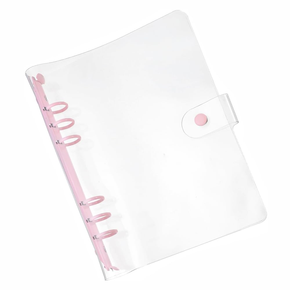 A5 Clear PVC 6-Hole Binder Covers, Refillable Waterproof Dustproof Design for Students and Meeting Notebooks