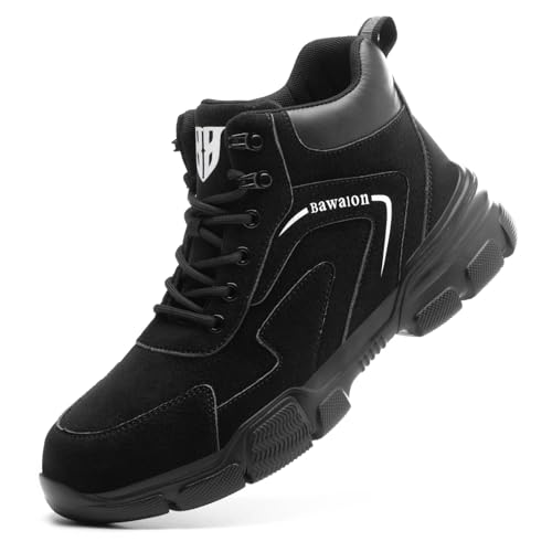 Image of Nasogetch Waterproof Work Boots for Men Women Steel Toe Boots Lightweight Indestructible Slip Resistant Construction Safety Boots