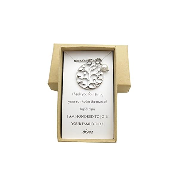 IDLAN-Wedding-Gifts-Wedding-Jewelry-Mother-of-The-Groom-Necklace-Family-Tree-Necklace IDLAN Wedding Gifts Wedding Jewelry Mother of The Groom Necklace Family Tree Necklace Mother's Day Gift(Silver)