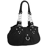 EyeCatchBags - Huron Damen Schultertasche/Handtasche aus Kunstleder Schwarz