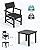 SERWALL HDPE Outdoor Dining Set, Square Table and Chairs Set All Weather Patio Dining Set, 5-Piece Patio Dining Furniture for Deck, Garden, Backyard, Black