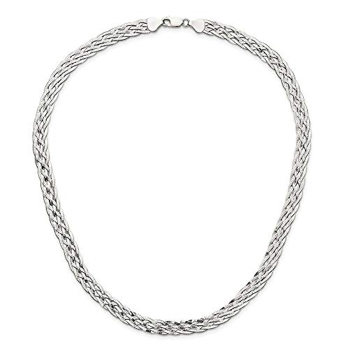 18" Sterling Silver 6.75mm Braided Fancy Chain Necklace4