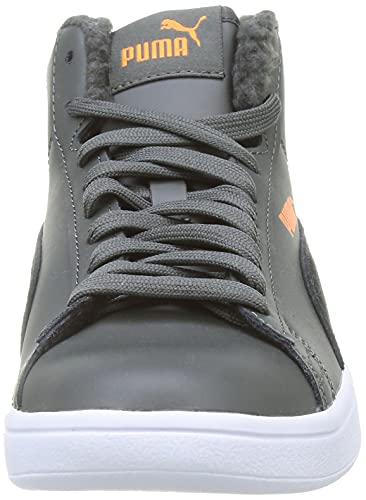 Image of Puma Smash V2 MID L Fur JR Sneaker, Dark Shadow, 4 UK
