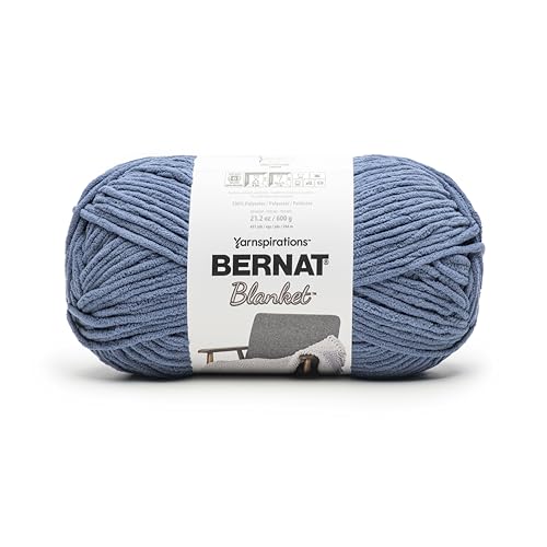 Bernat Blanket 600g Blue Bayou Yarn - 1 Pack of 600g / 21.2oz - 100% Polyester - #6 Super Bulky - 431Yards - Knitting/Crochet