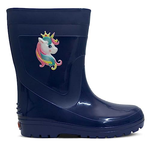 Bota Feminina Menina Nº 25 Ao 32 Galocha Infantil Unicórnio 09.17 (Marinho, br_footwear_size_system,