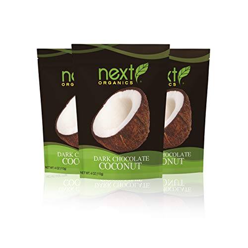 Next Organics Coconut Dark Chocolate Covered, 4-Ounce (Pack of 3)