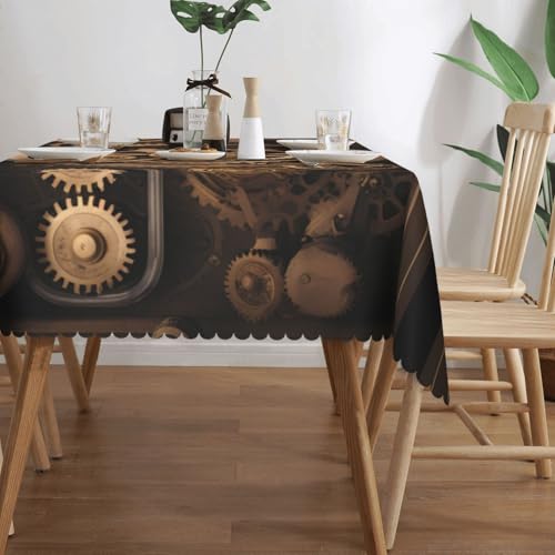 Nappe carrée Gold Mechanical Gear en tissu polyester lavable - 4