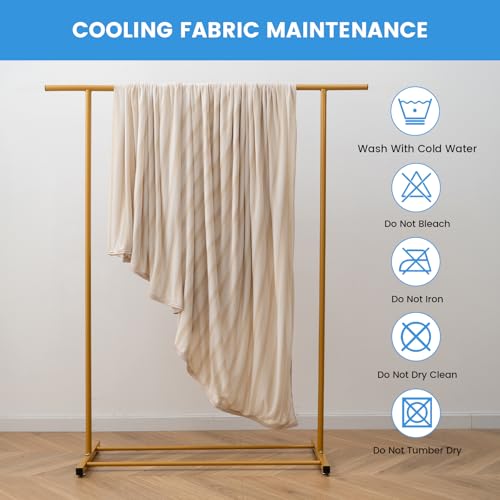 Syalife Cooling Blanket Twin Size for Hot Sleepers and Flashes, Ultra Thin Lightweight Summer Blankets with Q-Max 0.5 Arc-Chill Fiber, Double Sided (Striped Beige, 60"x 80") by Syalife - Image 6