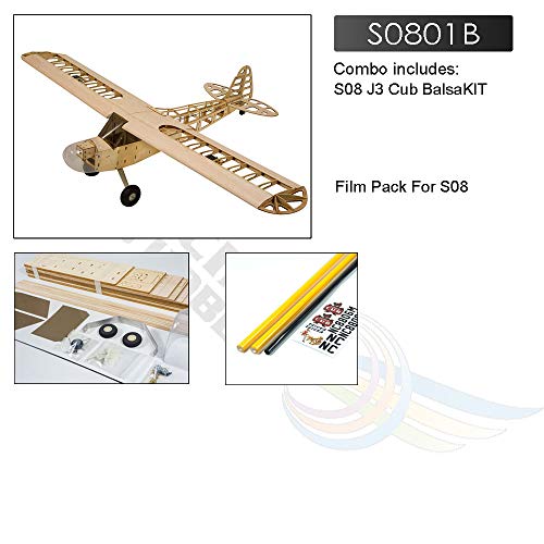 Balsa Wood Electric Airplane 1.2M Piper Cub J3 By Dw Hobby;Wood Laser-Cutting J3 Remote Control Aeroplane For Adults; Rc Unassembled Flying Model For Fun (S0801B) #TOP2