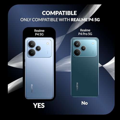 Image of Back Cover Case + Screen Protector for Realme P4 5G | Transparent Mobile Phone Back Case Cover for Realme P 4 5G | Realme P4 5G TPU Transparent Mobile Phone Back Cover Case