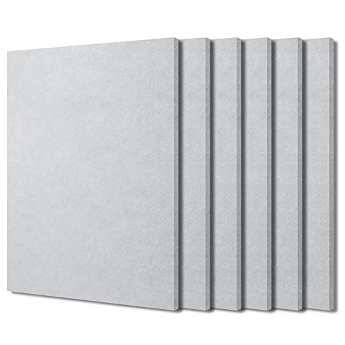 BXI Sound Absorber - 16 X 12 X 3/8 Inches 6 Pack High Density Acoustic Absorption Panel, Sound Absorbing Panels Reduce Echo Reverb, Tackable Acoustic Panels for Wall and Ceiling Acoustic Treatment