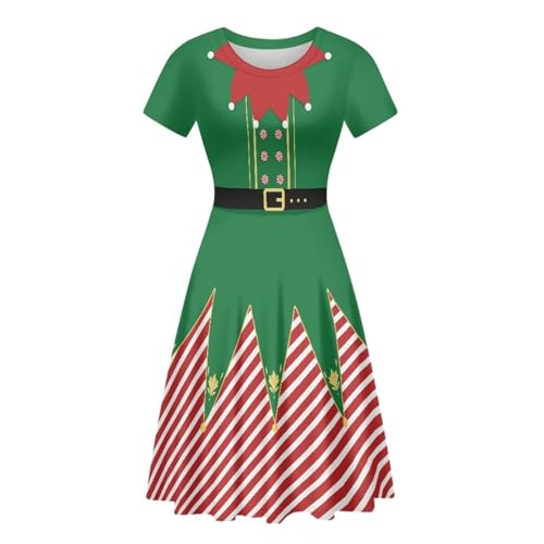 Image of AFPANQZ Womens Casual Summer Lightweight Vintage Dress Short Sleeve Midi Dress Knee-Long Luxury Formal Dress