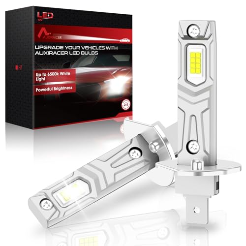 H1 LED Headlight Bulb - 1:1 Mini Size 6500K Cool White Light 100W 30000LM Headlight Bulbs Car Conversion Kit Plug and Play IP68 Waterproof Pack of 2 (H1)
