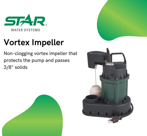 H2O Pro 1/3 Hp Cast Iron Submersible Sump Pump - Engineered By Zoeller #TOP5