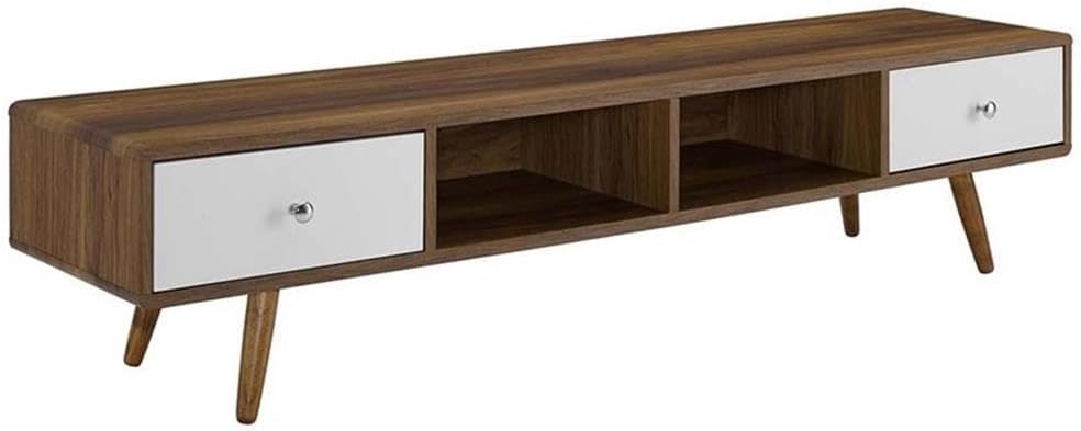 Transmit 70" Media Console Wood TV Stand, 70 Inch, Walnut White