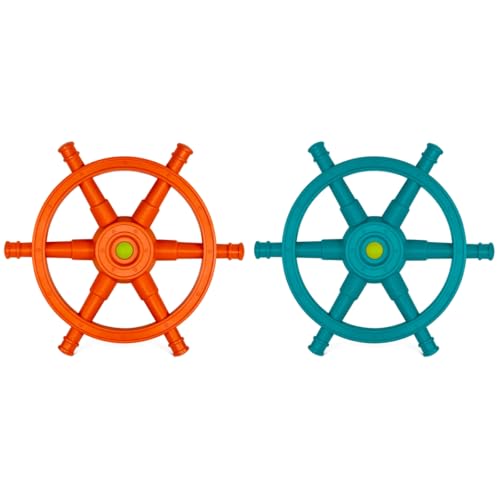 Jensen Swing Products WHEELG 24 in. Nautical Playground Boat Steering Wheel Orange & Green