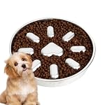 Slow Feeding Dog Bowl, Food Slow Feeder 9.06x8.46x1.38in, Engaging Solution, Stainless Steel Maze Dishes, Anti-Choking Containers for All Breeds, Interactive Supplies