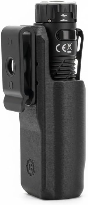 HoldMyGear Belt Clip Flashlight Holder – Compatible with Nitecore EDC35 (Precision-Fit Belt Mount Holder, Fits Belts 1.5" Wide)
