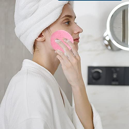 30 Count Compressed Facial Sponge, 80 mm/3.1 inch Cellulose Facial Sponges, Reusable Washing Face Sponge Pads for Facial Cleansing, Exfoliating Mask, Makeup Removal (Pink)