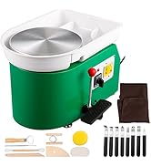 VEVOR Forming Machine Pottery Wheel, Manual & Foot Speed Control, Green 18 Piece
