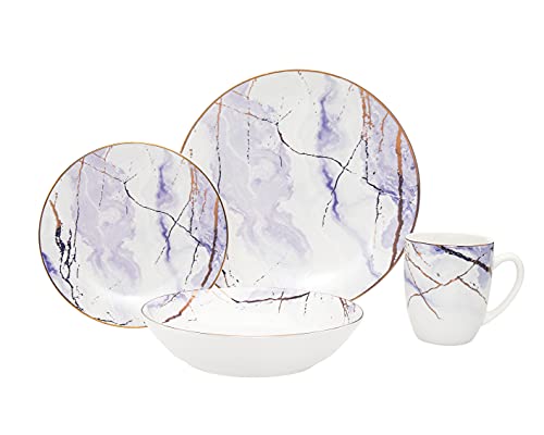 Dinnerware Set Devon Dinner Plate, Salad Plate, Soup Bowl, Mug - 16 Piece Set #TOP12