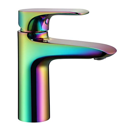 Mitigeur d'évier monotrou avec contrôle eau chaude froide et vannes céramique couleur B