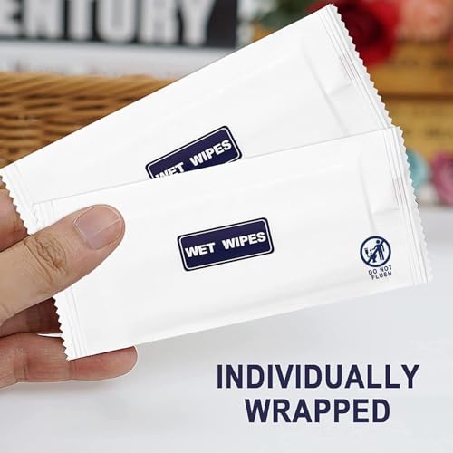 Image of 100 Pack Wet Wipes Individually Wrapped, Unscented Travel Hand Wipes