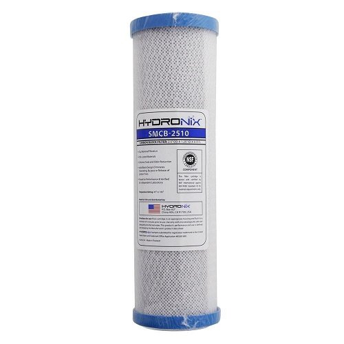 Hydronix SMCB-2510 NSF Coconut Activated Carbon Block Water Filter, 2.5" x 10" - 0.5 Micron