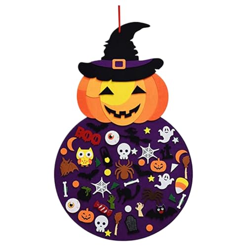 ハロウィン装飾 - ハロウィンフェルトカボチャ魔女装飾 - インタラクティブな祭り用おもちゃ キッズパーティー家庭活動向け