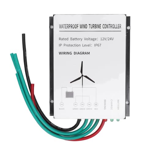 Mtlavishness Regolatore per Turbina Eolica 400W Regolatore per Generatore di Turbina Eolica Regolatore IP67 Acqua 12V 24V Adattamento Automatico della Tensione Protezione